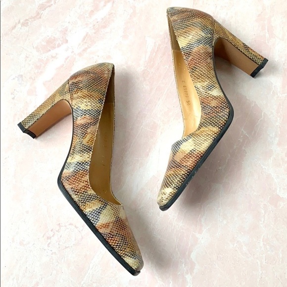 VTG Sacha London Camo Snakeskin Heels Sz 7AA - Picture 2 of 14